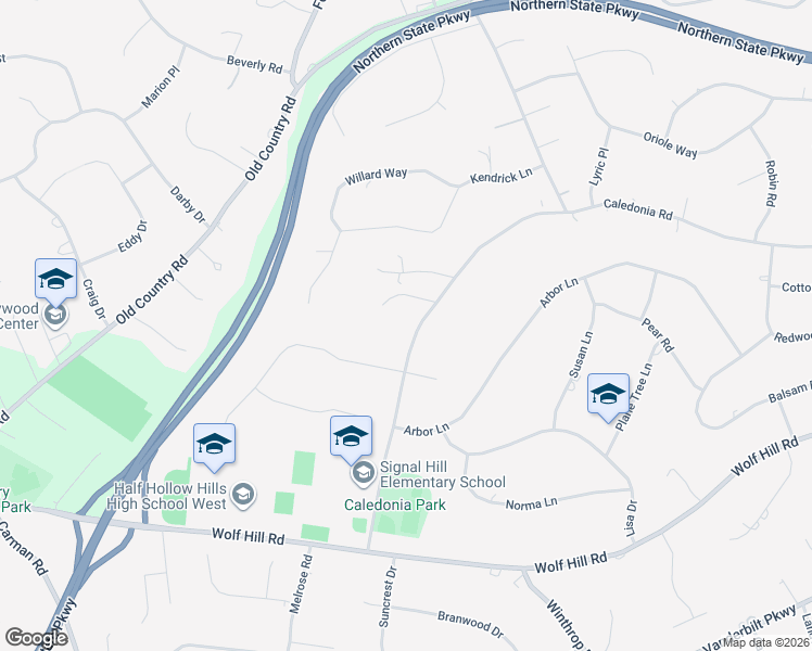 map of restaurants, bars, coffee shops, grocery stores, and more near 622 Caledonia Road in Dix Hills