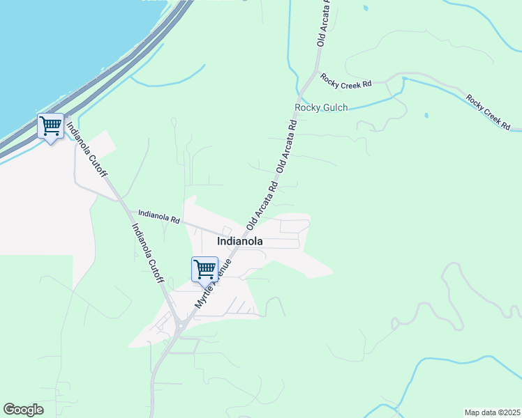 map of restaurants, bars, coffee shops, grocery stores, and more near 3615 Old Arcata Road in Bayside