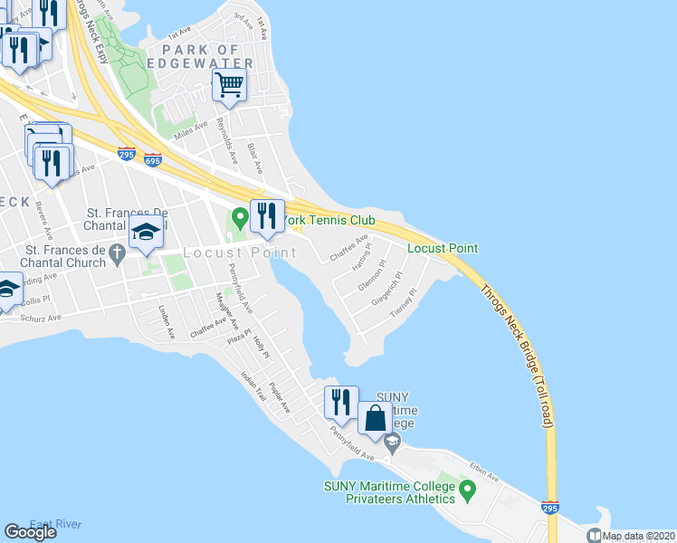 map of restaurants, bars, coffee shops, grocery stores, and more near 3192 Chaffee Avenue in The Bronx