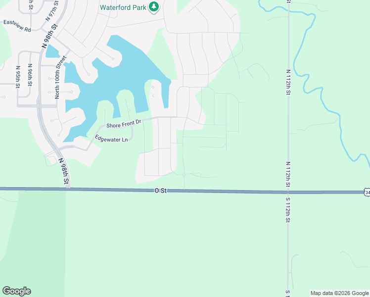map of restaurants, bars, coffee shops, grocery stores, and more near Shore Front Drive in Lincoln