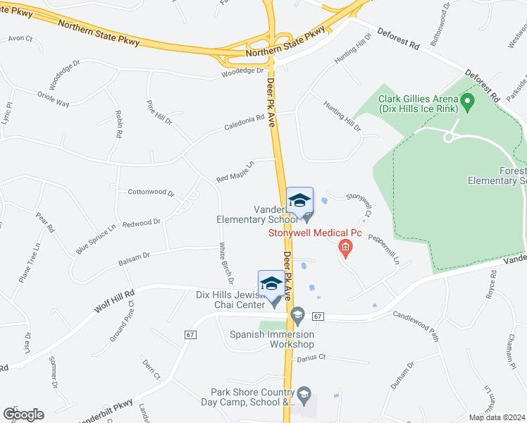 map of restaurants, bars, coffee shops, grocery stores, and more near 337 Deer Park Avenue in Dix Hills