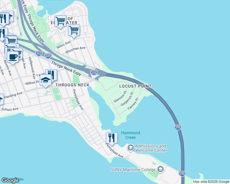 map of restaurants, bars, coffee shops, grocery stores, and more near 3192 Chaffee Avenue in Bronx