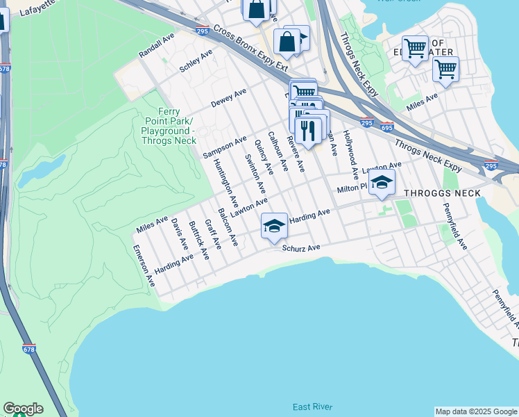 map of restaurants, bars, coffee shops, grocery stores, and more near 267 Brinsmade Avenue in The Bronx