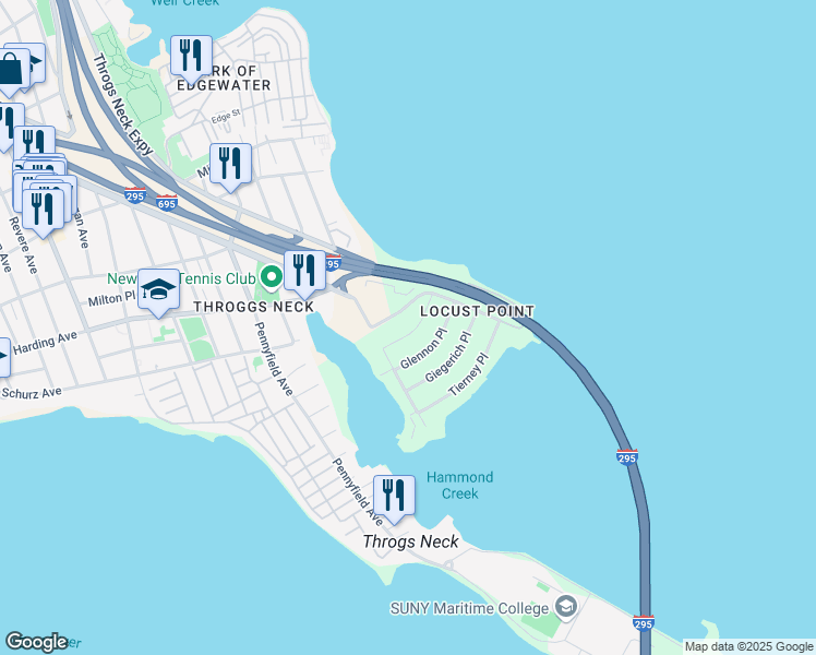 map of restaurants, bars, coffee shops, grocery stores, and more near 3191 Hatting Place in Bronx