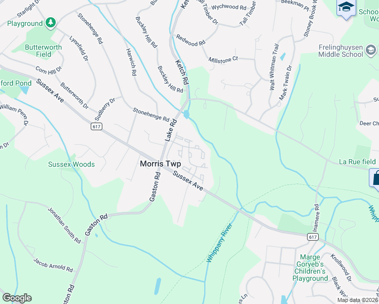 map of restaurants, bars, coffee shops, grocery stores, and more near 31 Hancock Drive in Morristown