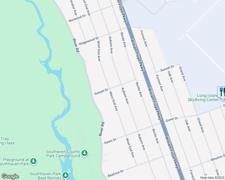 map of restaurants, bars, coffee shops, grocery stores, and more near 126 West End Avenue in Shirley