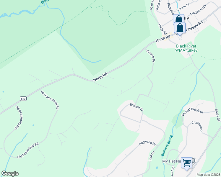 map of restaurants, bars, coffee shops, grocery stores, and more near 378 North Road in Chester Township