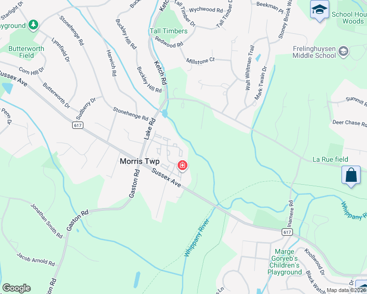 map of restaurants, bars, coffee shops, grocery stores, and more near 33 Livingston Road in Morristown