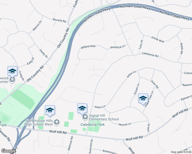 map of restaurants, bars, coffee shops, grocery stores, and more near 622 Caledonia Road in Dix Hills