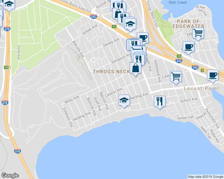 map of restaurants, bars, coffee shops, grocery stores, and more near 267 Brinsmade Avenue in The Bronx