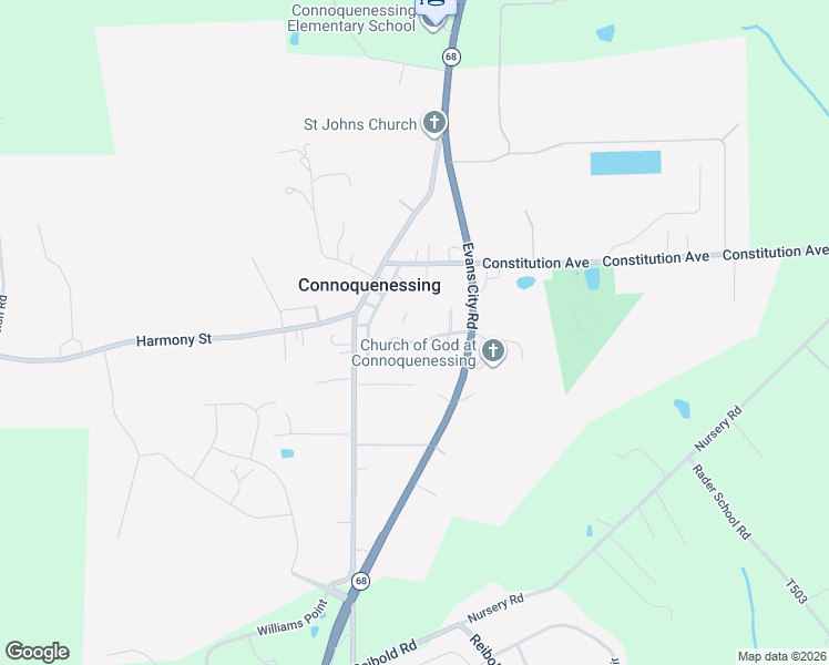 map of restaurants, bars, coffee shops, grocery stores, and more near 112 Dogwood Lane in Connoquenessing