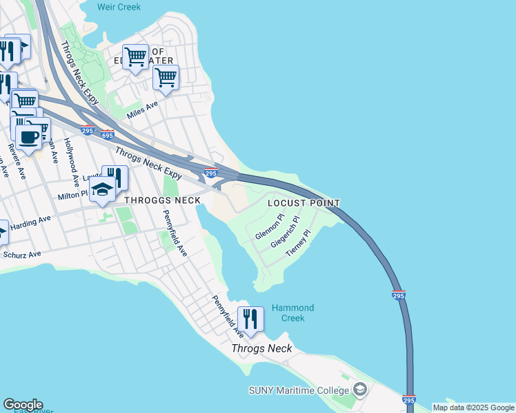 map of restaurants, bars, coffee shops, grocery stores, and more near 3192 Chaffee Avenue in The Bronx