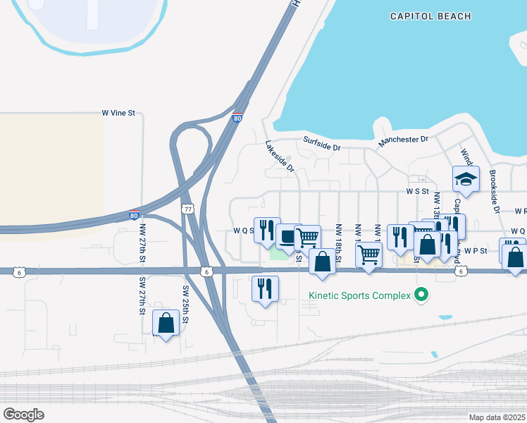 map of restaurants, bars, coffee shops, grocery stores, and more near 406 West Todd Circle in Lincoln
