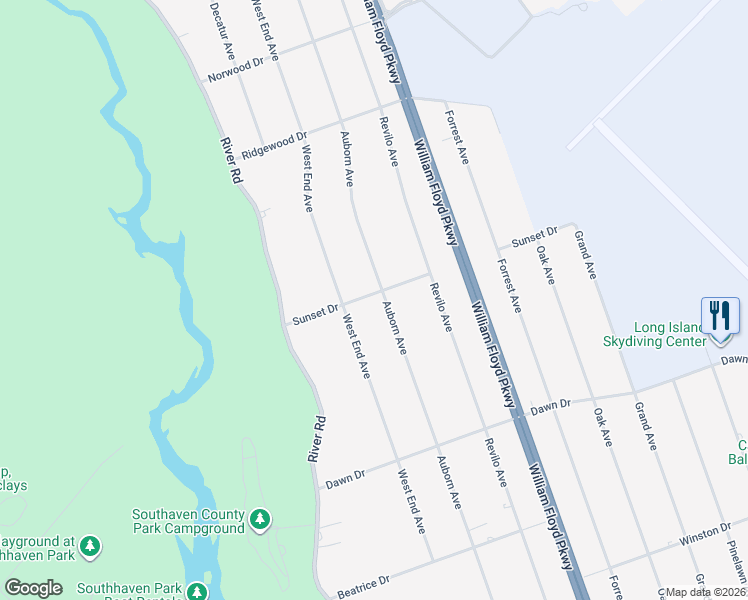 map of restaurants, bars, coffee shops, grocery stores, and more near 126 West End Avenue in Shirley