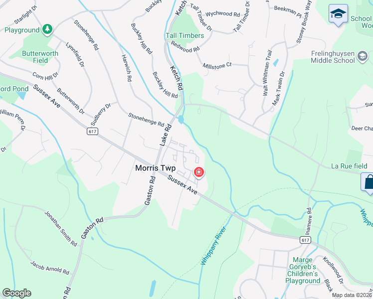 map of restaurants, bars, coffee shops, grocery stores, and more near 31 Hancock Drive in Morristown