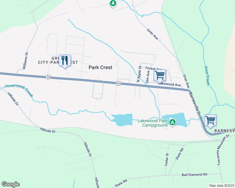map of restaurants, bars, coffee shops, grocery stores, and more near 15 South 5th Avenue in Barnesville