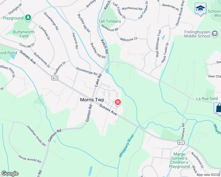 map of restaurants, bars, coffee shops, grocery stores, and more near 31 Hancock Drive in Morristown