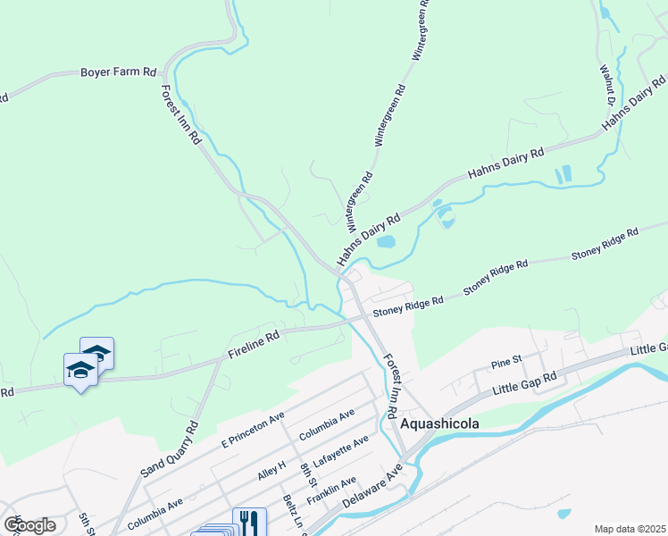 map of restaurants, bars, coffee shops, grocery stores, and more near 10 Hahns Dairy Road in Palmerton