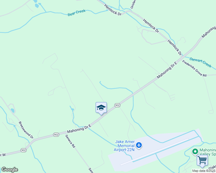 map of restaurants, bars, coffee shops, grocery stores, and more near 2370 Mahoning Drive East in Lehighton