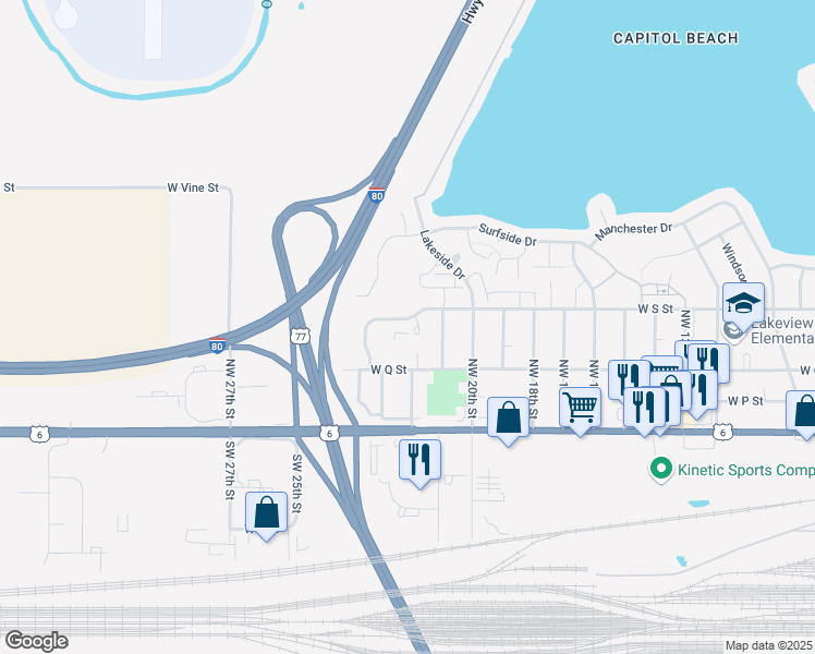 map of restaurants, bars, coffee shops, grocery stores, and more near 406 West Todd Circle in Lincoln