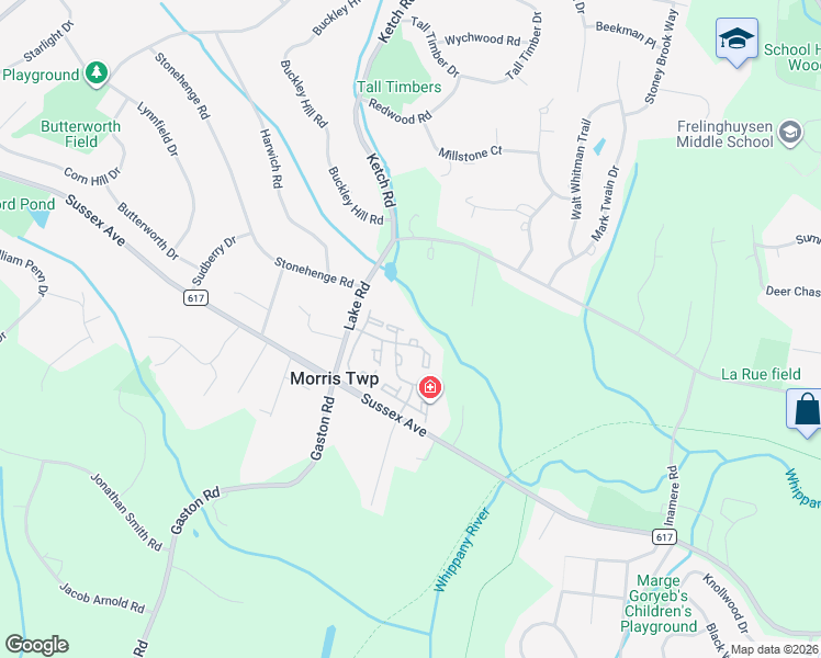 map of restaurants, bars, coffee shops, grocery stores, and more near 31 Hancock Drive in Morristown