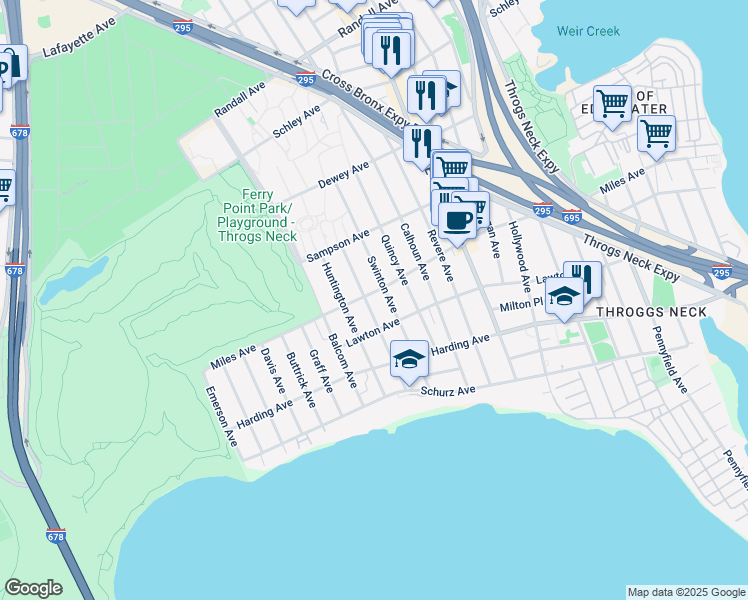 map of restaurants, bars, coffee shops, grocery stores, and more near 267 Brinsmade Avenue in The Bronx