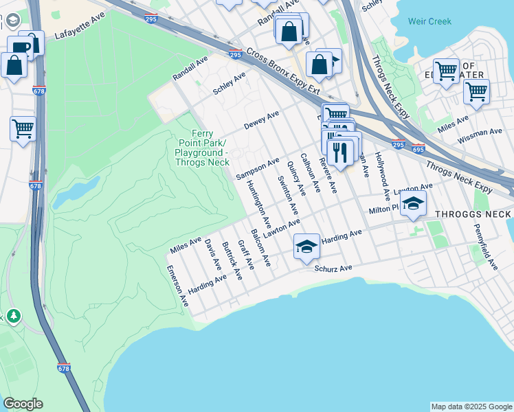 map of restaurants, bars, coffee shops, grocery stores, and more near 284 Balcom Avenue in Bronx