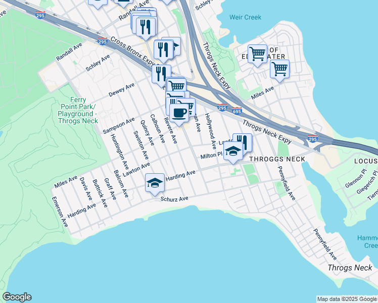 map of restaurants, bars, coffee shops, grocery stores, and more near 4204 East Tremont Avenue in The Bronx