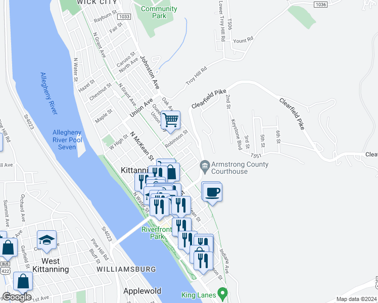 121 Sampson Street, Kittanning PA Walk Score