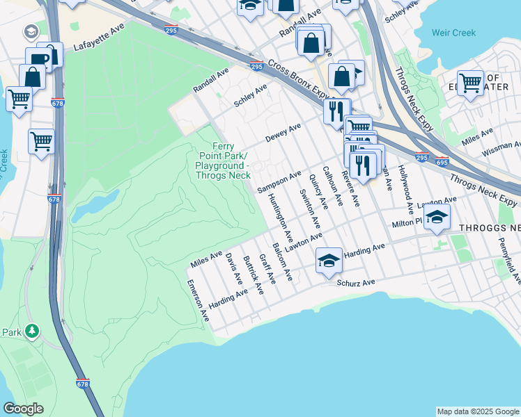 map of restaurants, bars, coffee shops, grocery stores, and more near 380 Balcom Avenue in Bronx