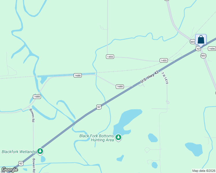 map of restaurants, bars, coffee shops, grocery stores, and more near 1431 County Road 1688 in Mansfield