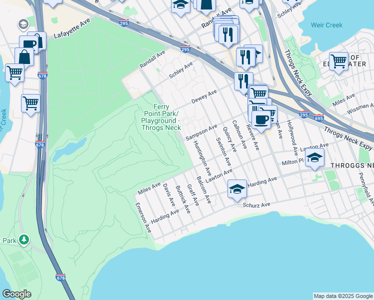 map of restaurants, bars, coffee shops, grocery stores, and more near 380 Balcom Avenue in Bronx