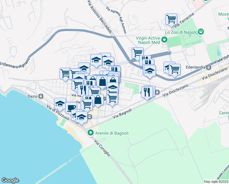 map of restaurants, bars, coffee shops, grocery stores, and more near 28-32 Via Diomede Carafa in Napoli