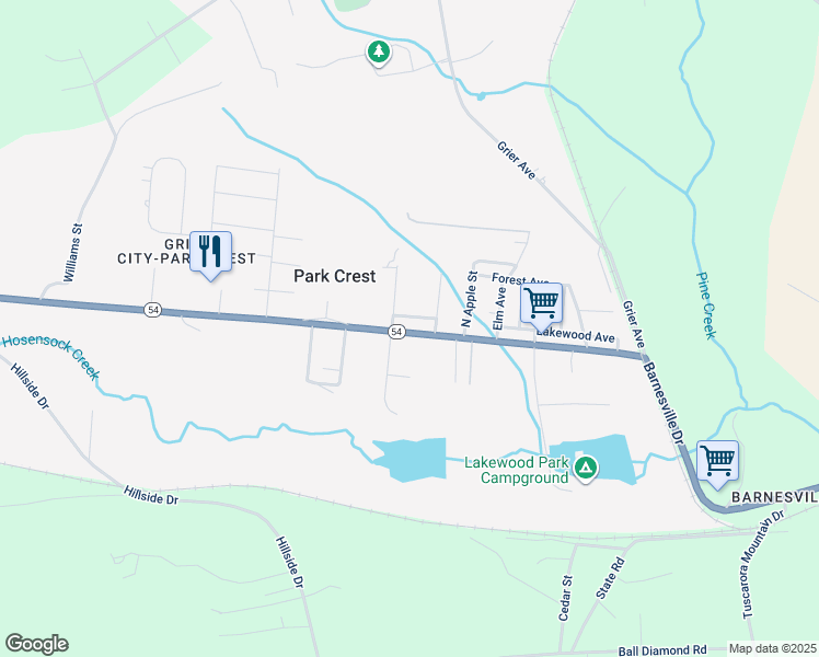 map of restaurants, bars, coffee shops, grocery stores, and more near 886 Barnesville Drive in Barnesville