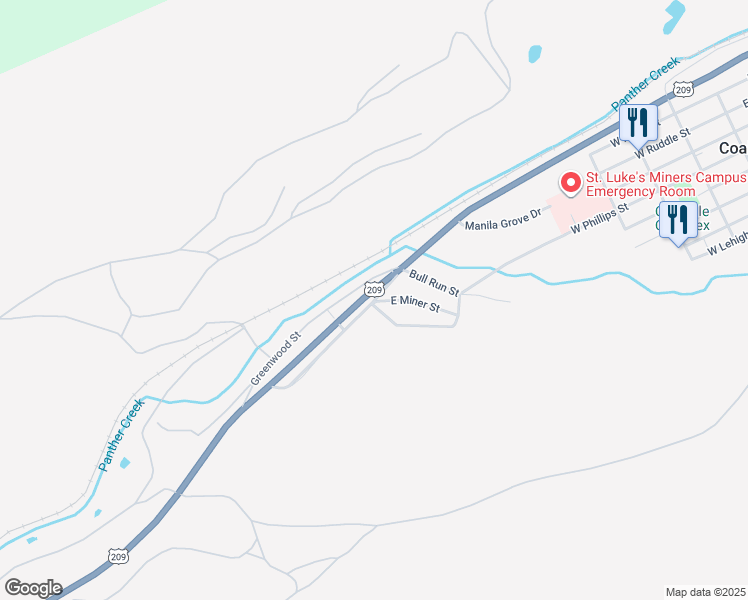 map of restaurants, bars, coffee shops, grocery stores, and more near 89 West Miner Street in Coaldale