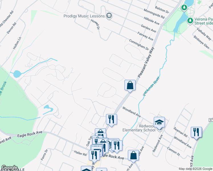 map of restaurants, bars, coffee shops, grocery stores, and more near 34 Nestro Road in West Orange