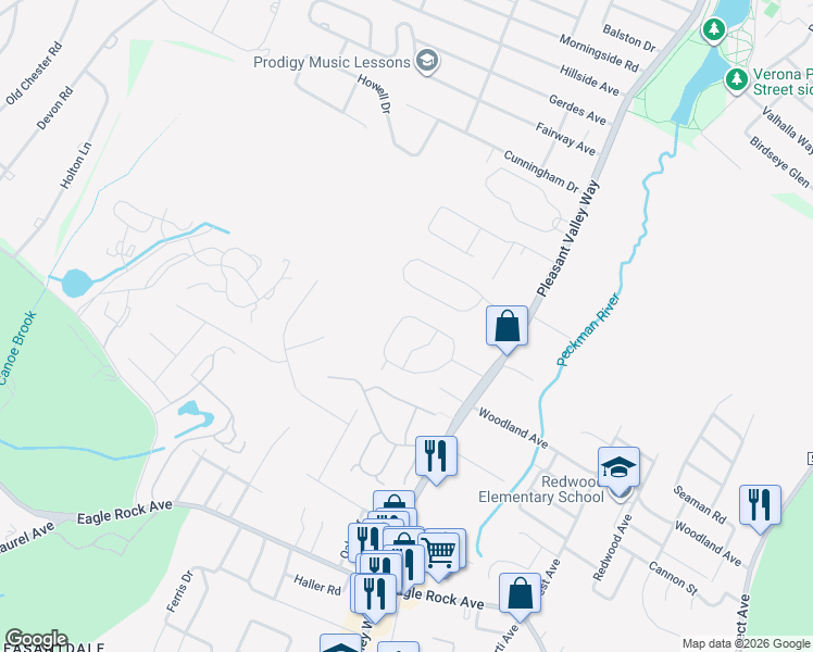 map of restaurants, bars, coffee shops, grocery stores, and more near 34 Nestro Road in West Orange