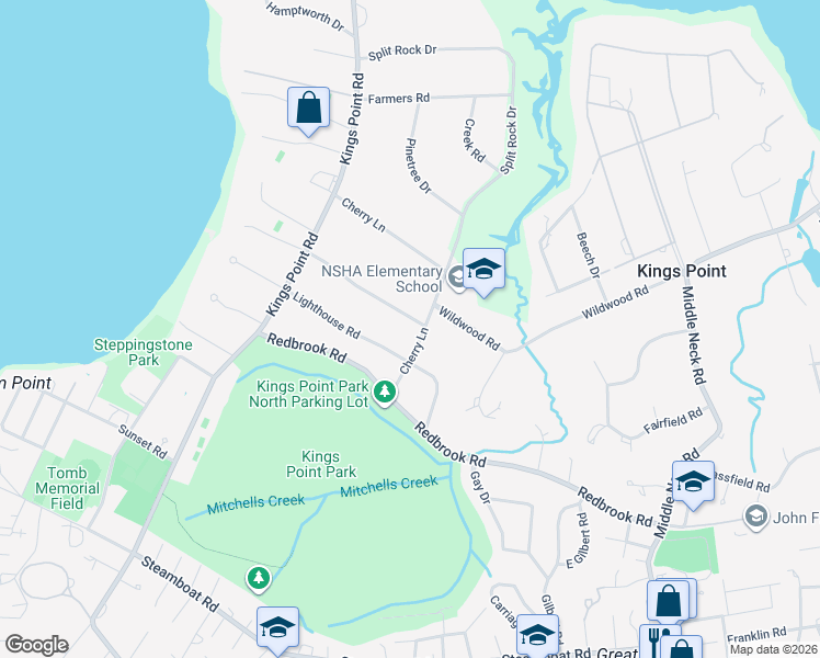map of restaurants, bars, coffee shops, grocery stores, and more near 2 Tideway Street in Kings Point