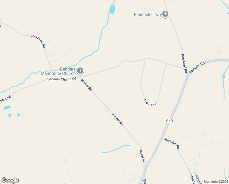map of restaurants, bars, coffee shops, grocery stores, and more near 1018 Benders Church Road in Pen Argyl