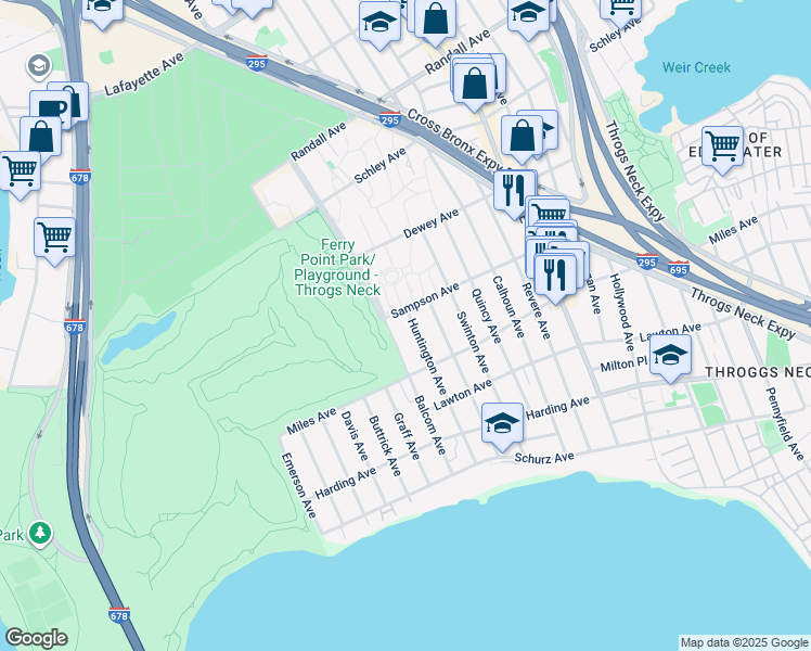 map of restaurants, bars, coffee shops, grocery stores, and more near 380 Balcom Avenue in Bronx