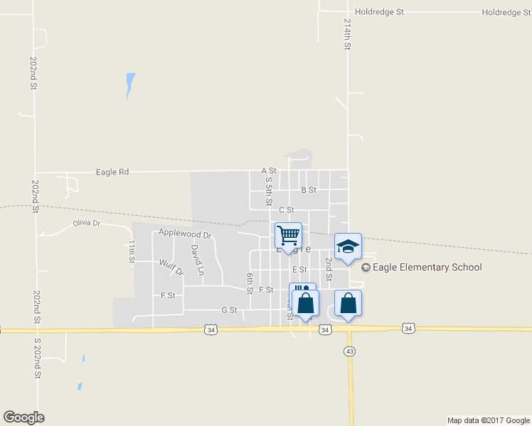 map of restaurants, bars, coffee shops, grocery stores, and more near 305 South 5th Street in Eagle