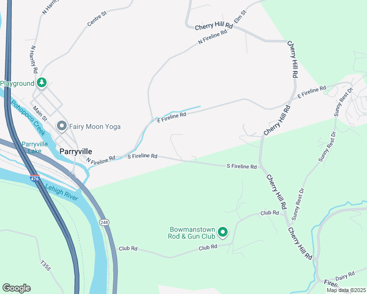 map of restaurants, bars, coffee shops, grocery stores, and more near 239 Reppert Lane in Parryville