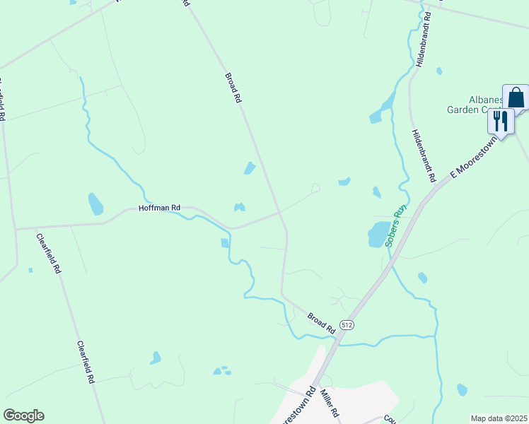 map of restaurants, bars, coffee shops, grocery stores, and more near 104 Hoffman Road in Wind Gap
