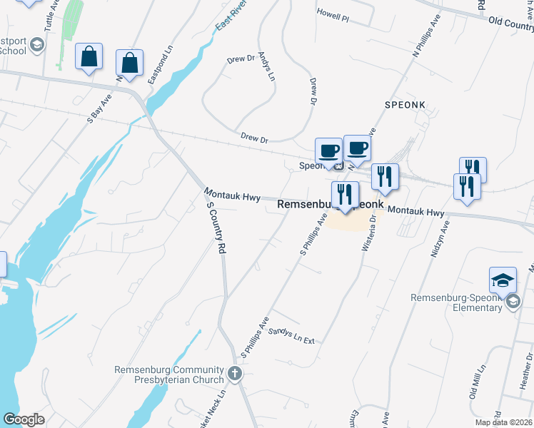 map of restaurants, bars, coffee shops, grocery stores, and more near 3 Clay Pit Road in Sag Harbor