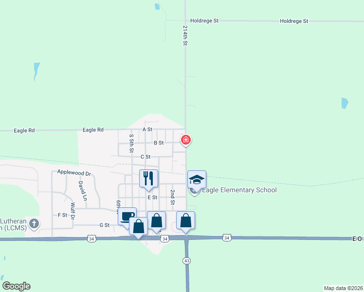 map of restaurants, bars, coffee shops, grocery stores, and more near 205 South 1st Street in Eagle