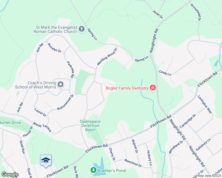 map of restaurants, bars, coffee shops, grocery stores, and more near 10 Marliene Road in Long Valley