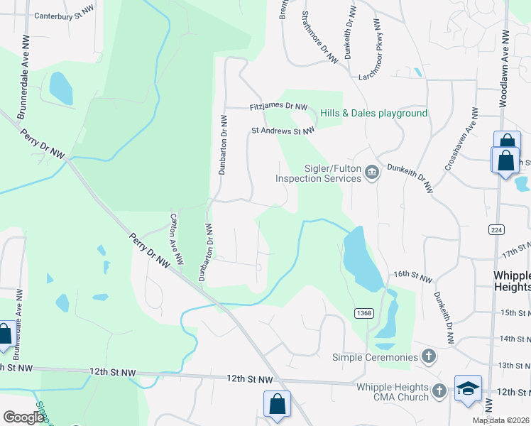 map of restaurants, bars, coffee shops, grocery stores, and more near 5237 Birkdale Street Northwest in Canton