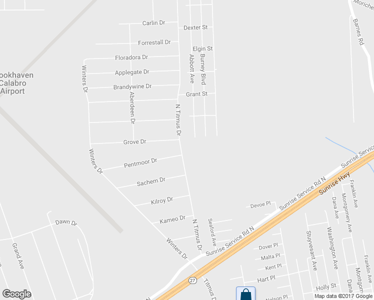 map of restaurants, bars, coffee shops, grocery stores, and more near 203 North Titmus Drive in Mastic