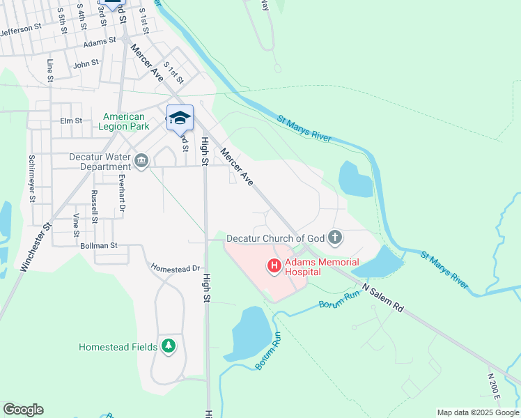 map of restaurants, bars, coffee shops, grocery stores, and more near 1004 Colonial Court in Decatur