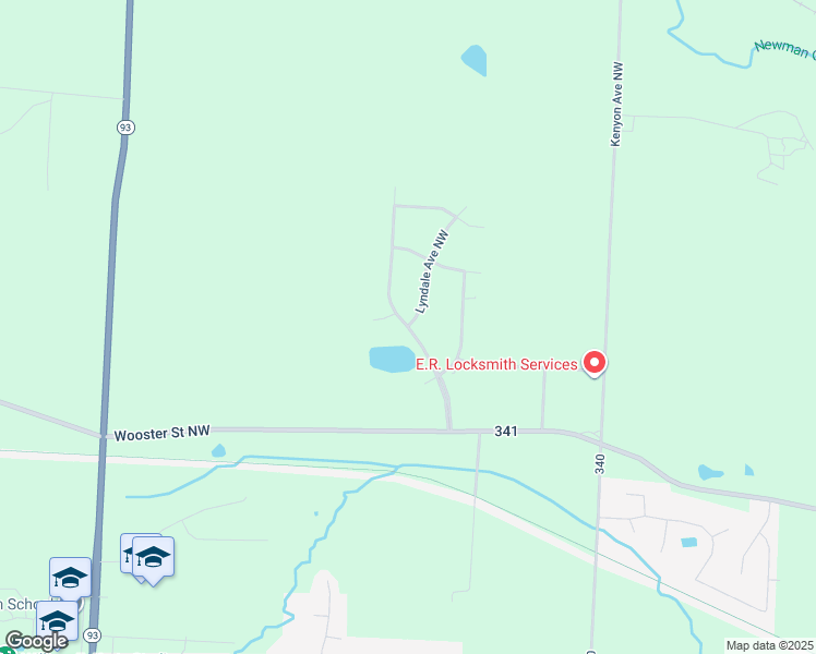 map of restaurants, bars, coffee shops, grocery stores, and more near 2485 Parkbrook Avenue Northwest in Massillon